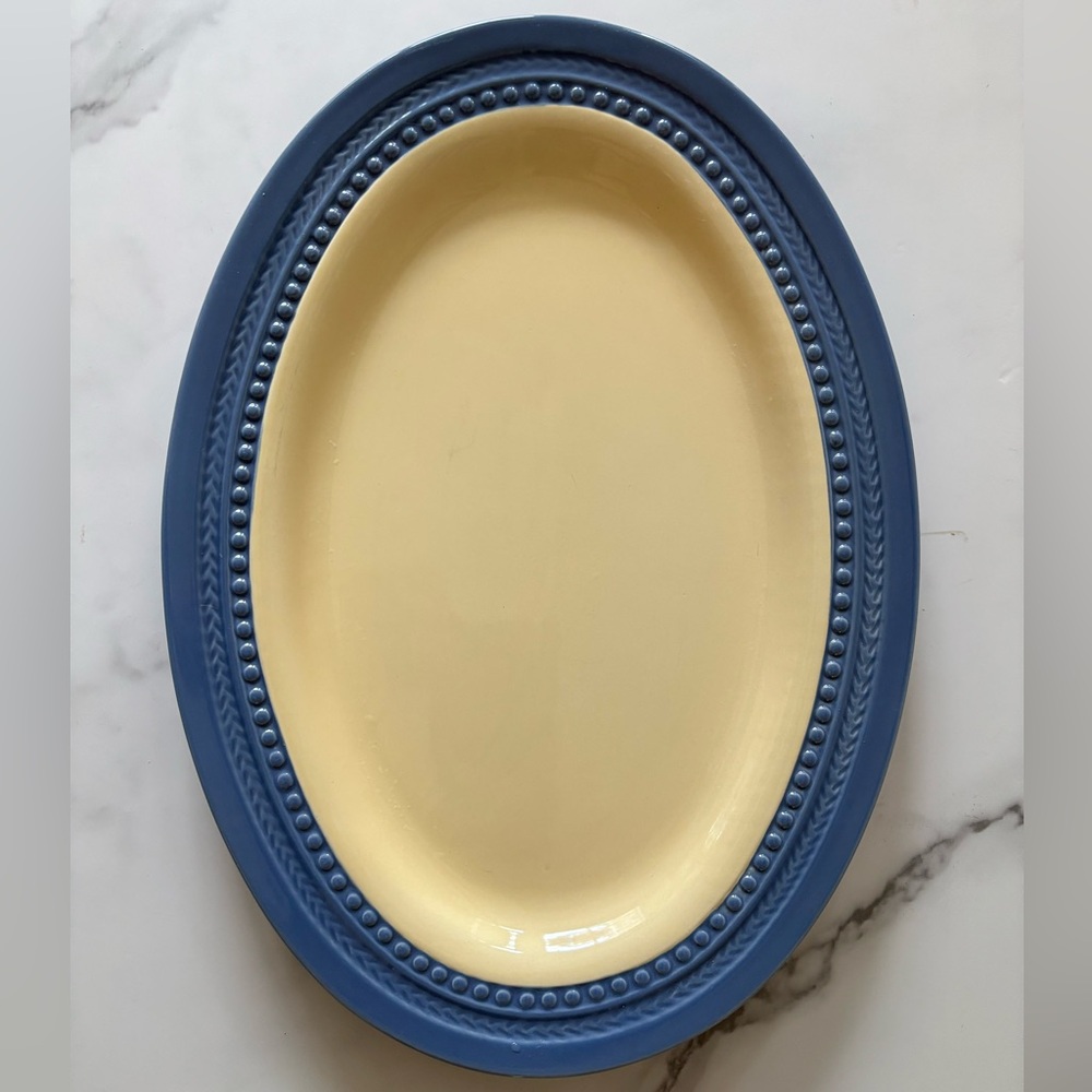 Paula Deen Southern Gathering Blue Bell 14” Serving Platter in Blue and Yellow